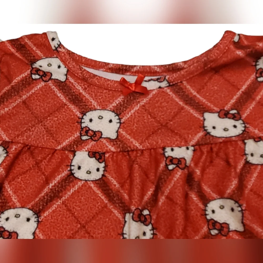 Sanrio Hello Kitty‎ fleece Christmas nightgown, Girls, 7/8 Red and White